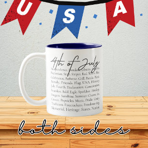 Patriotischer 4. Juli USA Becher, Rot Weiß und Bla Zweifarbige Tasse