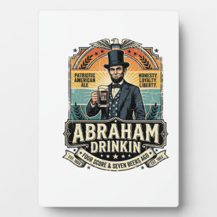 Patriotischer Abraham Trink Retro Abgenutzt Fotoplatte