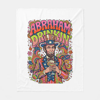 Patriotischer Abraham Trinkender Retro Fleecedecke