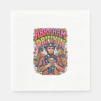 Patriotischer Abraham Trinkender Retro Serviette