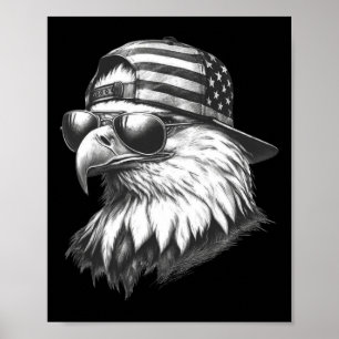 Patriotischer Adler 4. Juli US-amerikanische Flagg Poster