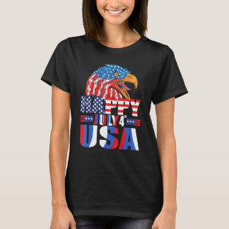 Patriotischer Adler 4. Juli US-amerikanische Flagg T-Shirt