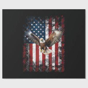 Patriotischer Adler 4. Juli USA Amerikanische Flag Geschenkpapier