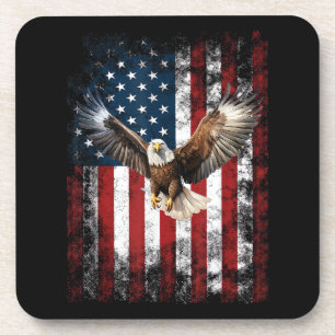 Patriotischer Adler 4. Juli USA Amerikanische Flag Getränkeuntersetzer
