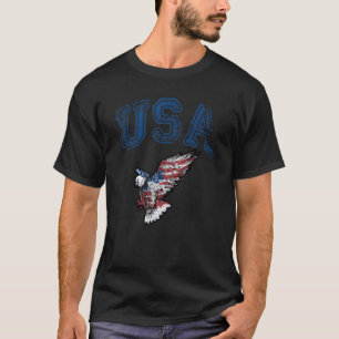 Patriotischer Adler 4. Juli USA Amerikanische Flag T-Shirt