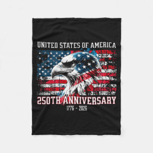 Patriotischer Adler Amerikanische Flagge 250. Jahr Fleecedecke