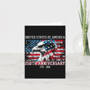 Patriotischer Adler Amerikanische Flagge 250. Jubi Karte