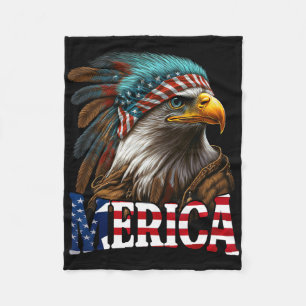Patriotischer Adler Amerikanische Flagge 4. Juli M Fleecedecke