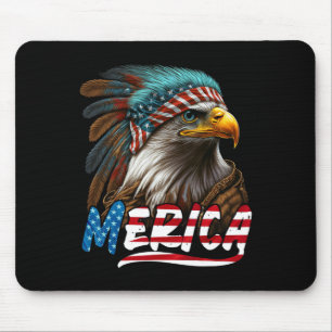Patriotischer Adler Amerikanische Flagge 4. Juli M Mousepad