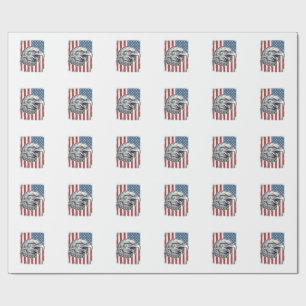 Patriotischer Adler Amerikanische Flagge Vintage G Geschenkpapier