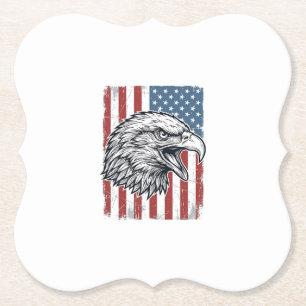 Patriotischer Adler Amerikanische Flagge Vintage G Untersetzer