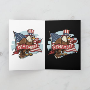 Patriotischer Adler "Erinnere dich" Amerikanisches Karte