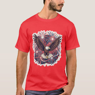 Patriotischer Adler-Feuerwerk-Ausbruch T-Shirt