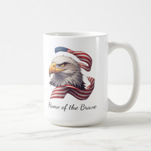 Patriotischer Adler Home of the Brave, Amerikanisc Kaffeetasse