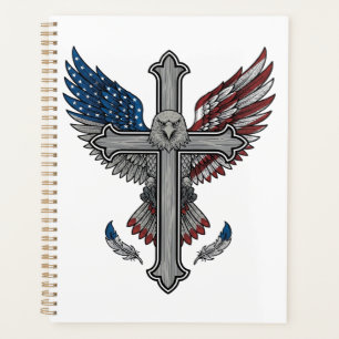 Patriotischer Adler Kreuz Vintage Gravur Vektor De Planer