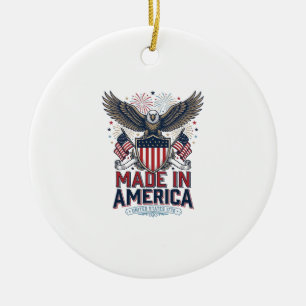 Patriotischer Adler Made in America 4. Juli Shirt_ Keramik Ornament
