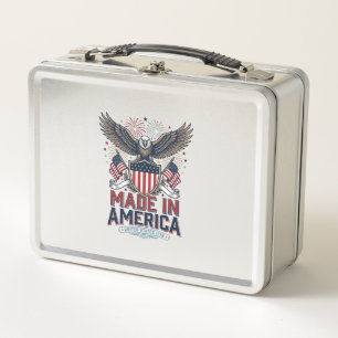 Patriotischer Adler Made in America 4. Juli-Shirt_ Metall Brotdose