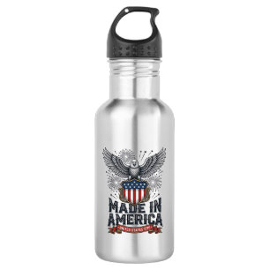 Patriotischer Adler Made in America Vintage Edelstahlflasche
