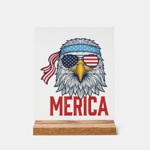 Patriotischer Adler Merica Vintage Gravur Shirt De Acrylschild