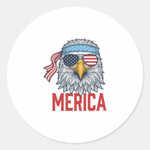 Patriotischer Adler Merica Vintage Gravur Shirt De Runder Aufkleber