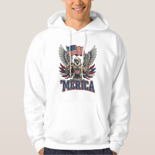 Patriotischer Adler Merica Vintage Vektor-Shirt-De Hoodie