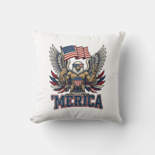 Patriotischer Adler Merica Vintage Vektor-Shirt-De Kissen