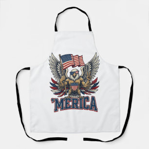 Patriotischer Adler Merica Vintage Vektor-Shirt-De Schürze