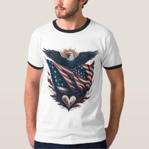 Patriotischer Adler mit amerikanischem T - Shirt