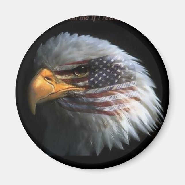 Patriotischer Adler mit Flaggenhintergrund Magnet (Vorne)