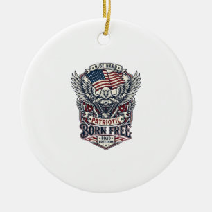 Patriotischer Adler Motorrad Freiheit Patriot  Keramik Ornament
