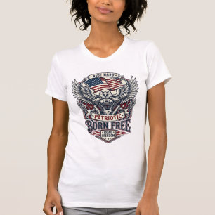 Patriotischer Adler Motorradfahrer Straßenfreiheit T-Shirt