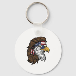 Patriotischer Adler-Mullet-Vintage-Stich-Vektor De Schlüsselanhänger