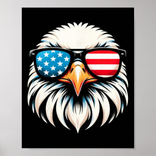 Patriotischer Adler Rot Weiß Blau USA-Flagge Adler Poster