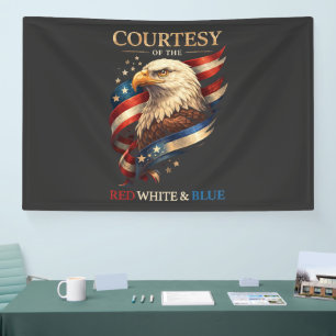Patriotischer Adler Rot Weiß und Blau Vintage  Banner
