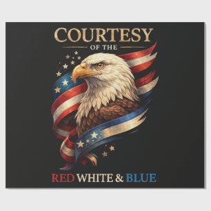 Patriotischer Adler Rot Weiß und Blau Vintage Geschenkpapier