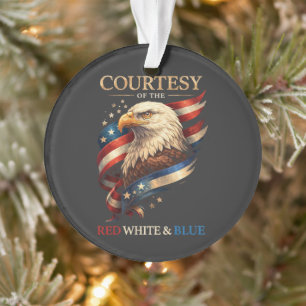 Patriotischer Adler Rot Weiß und Blau Vintage Ornament