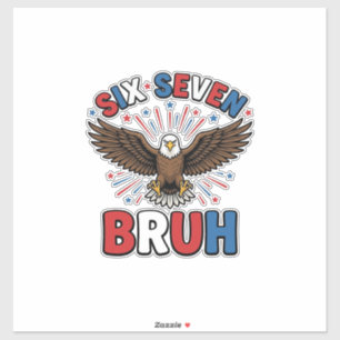 Patriotischer Adler Sechs Sieben Bruh Vektordesign Aufkleber