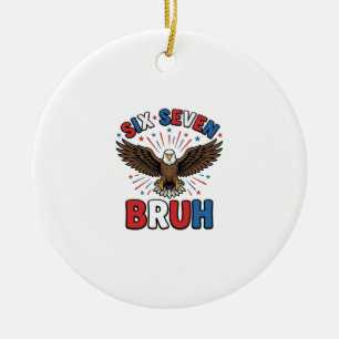 Patriotischer Adler Sechs Sieben Bruh Vektordesign Keramik Ornament