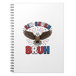 Patriotischer Adler Sechs Sieben Bruh Vektordesign Notizblock