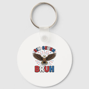 Patriotischer Adler Sechs Sieben Bruh Vektordesign Schlüsselanhänger