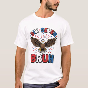 Patriotischer Adler Sechs Sieben Bruh Vektordesign T-Shirt