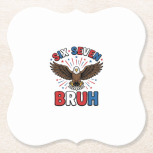 Patriotischer Adler Sechs Sieben Bruh Vektordesign Untersetzer