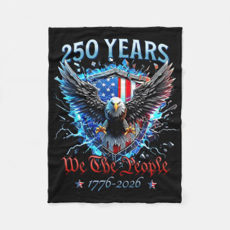 Patriotischer Adler und Flagge 250 Jahre 1776-2026 Fleecedecke