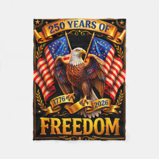 Patriotischer Adler und Flagge 250 Jahre 1776-2026 Fleecedecke