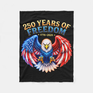 Patriotischer Adler und Flagge 250 Jahre 1776-2026 Fleecedecke
