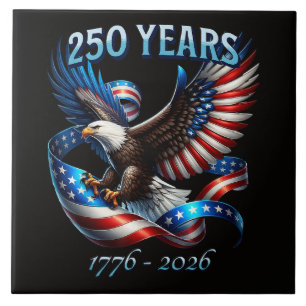 Patriotischer Adler und Flagge 250 Jahre 1776-2026 Fliese