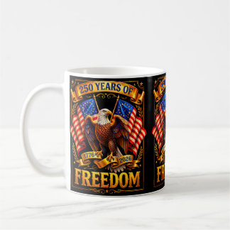Patriotischer Adler und Flagge 250 Jahre 1776-2026 Kaffeetasse