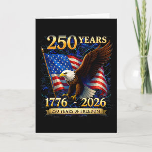 Patriotischer Adler und Flagge 250 Jahre 1776-2026 Karte