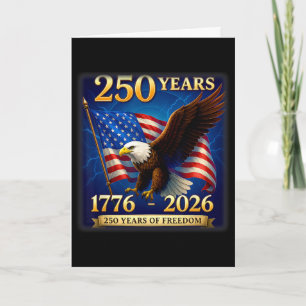 Patriotischer Adler und Flagge 250 Jahre 1776-2026 Karte