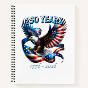 Patriotischer Adler und Flagge 250 Jahre 1776-2026 Notizbuch